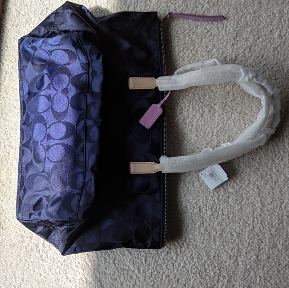 NWT Navy Coach Zippered Tote - Picture 5 of 5